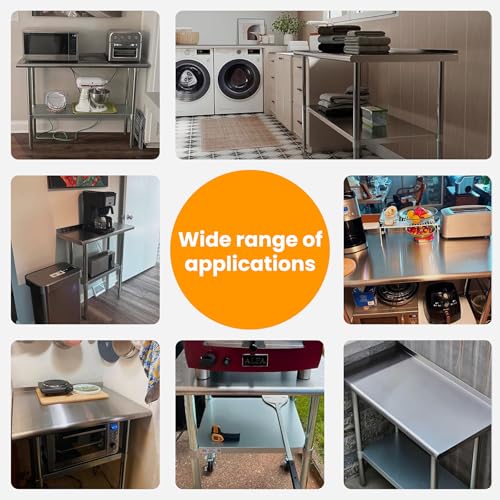 Derro 24x48 Inch Stainless Steel Heavy Duty Prep & Work Table with Backsplash & Adjustable Shelf