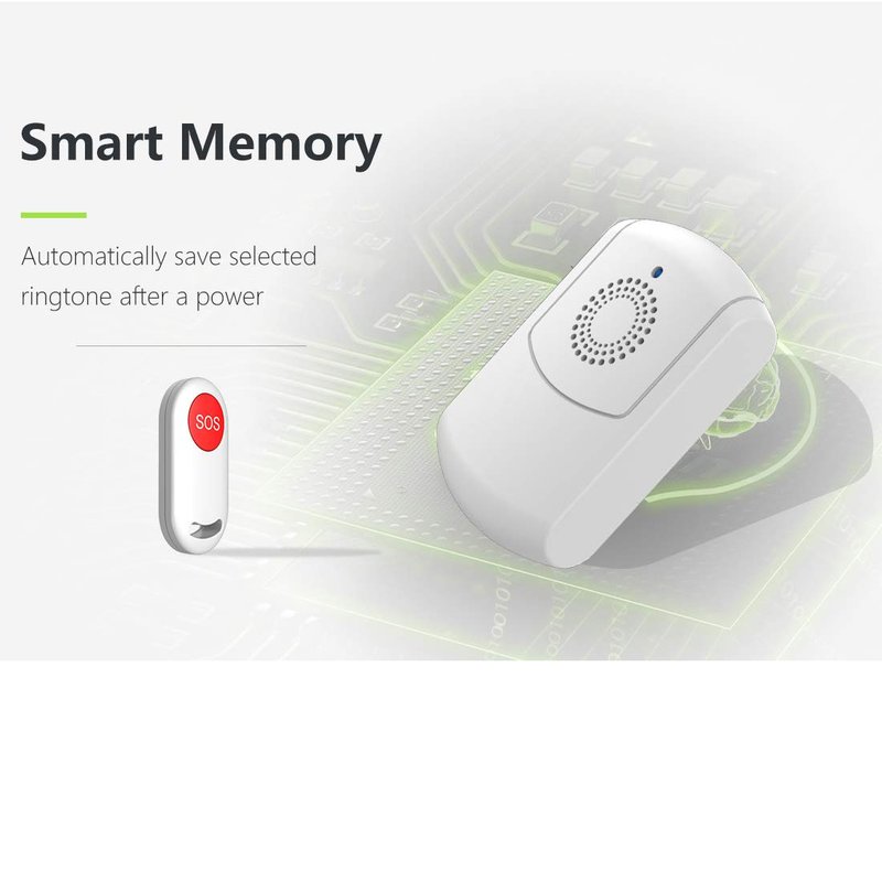EverNary Caregiver Pager Wireless Call Button System Personal Alert Panic Button for Home Elderly Nurses Calling System with Pager and Emergency Button (1Receiver+1Button)