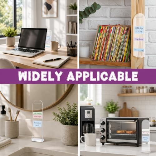 mmiishe Office1 Dual-Use Acrylic Monitor Memo Boards 2pcs with Stand & Sticky Notes
