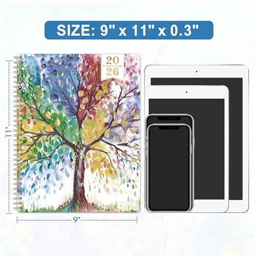 2026 Daily Planner - Appointment Book 2026, 9'' x 11'', Hourly Planner 2026, Jan.2026 - Dec.2026 with Coated Inner Tabs