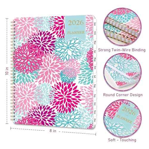 2026 Planner - 9'' x 11'' Calendar Planner 2026, Jan. 2026 - Dec. 2026, Planner Weekly and Monthly, Large Planner 2026 with Monthly Tabs, Inner Pocket