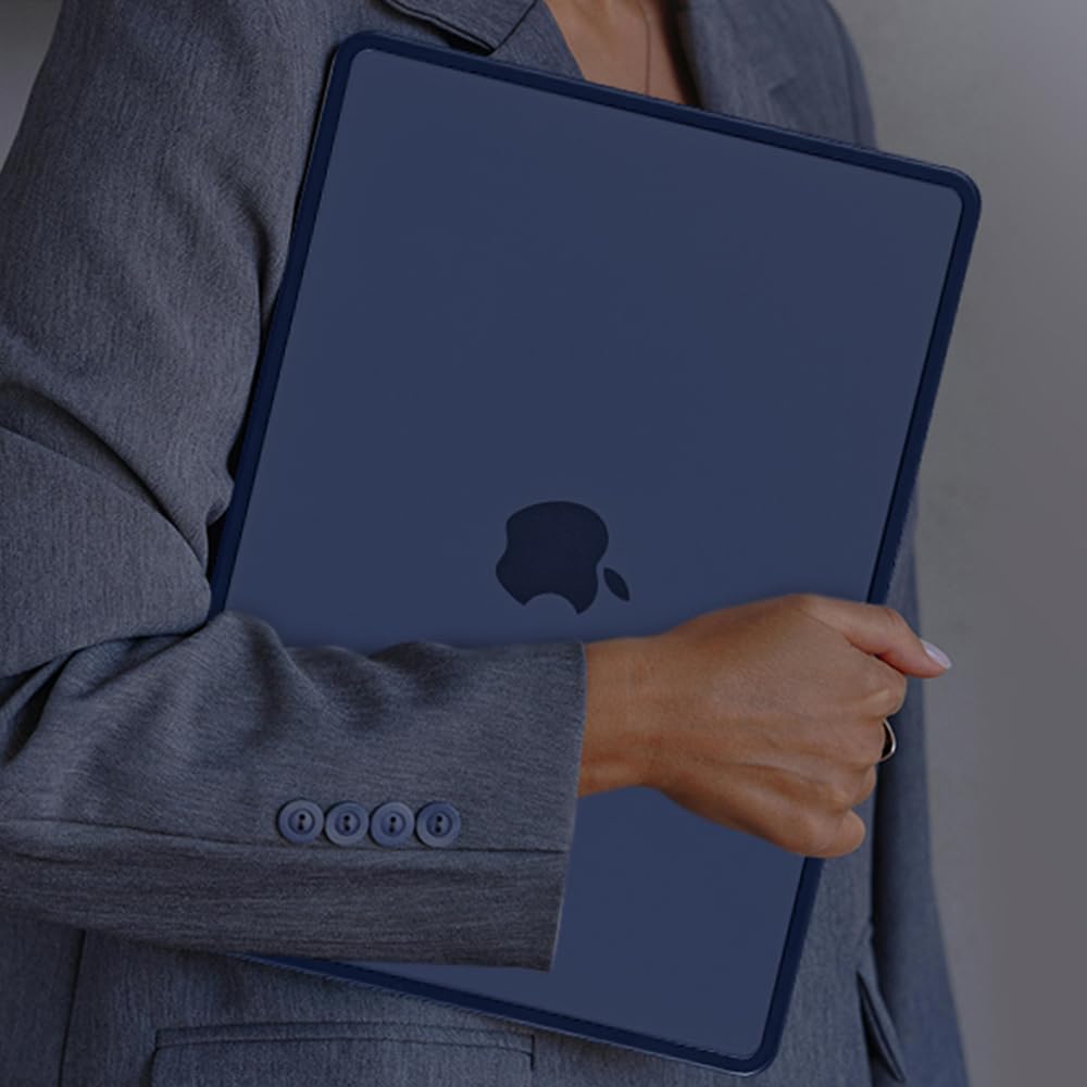 BlueSwan Anti-Cracking Case for MacBook Air 13 inch, M5 2026 M4 M3 M2 2025-2022 A3449 A3240 A3113 A2681, Drop Protection Soft TPU Bumper PC Base for Air 13.6 inch, Frosted Midnight