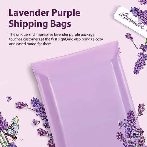 Fuxury Poly Mailers 12x15.5Inch 50 Pcs, Waterproof Shipping Bags for Clothing, Strong Adhesive Heavy Duty Shipping Mailing Envelopes, Self Seal Mailers Poly Bags for Business,Light Purple