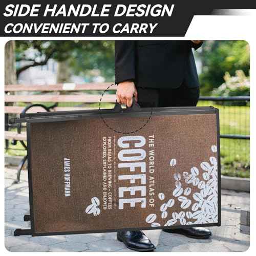 QKA A-Frame Sign Sidewalk Sign 24x36 Inch, Heavy Duty Double-Sided Slide-in Folding Outdoor Sandwich Boards, Easy to Install, Suitable for Restaurants, Cafes, Outdoor Events£¨Frame Only£©
