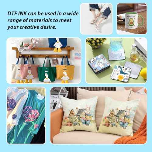 DTF White Ink - 1000ML DTF Transfer Ink for PET Film, Premium Pigment Ink Refill for P600 P800 DX5 DX7 R1390 XP600 i3200 4720 5113 Printers, High Fluidity & Coverage (33.8oz, White)