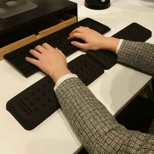 2-Piece L-Shaped Desk Ergonomic Wrist Rest with Memory Foam Pad, Non-Slip, for Elbow Support On Desk Or Desk Edge (11.8 * 3.9 inch)