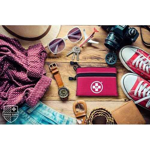 Swiss Safe 2-in-1 First Aid Kit for Car, Travel & Home, Businesses - Bonus Mini Kit for Medical Emergency Aid, Survival, Camping - 64 Piece, 25 Pack