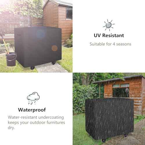 Bitubi Service Cart Cover for 500-Pound Capacity Service Utility Cart,Heavy Duty Waterproof Utility Cart Cover - 47''L x 27'W x 32''H(Black)