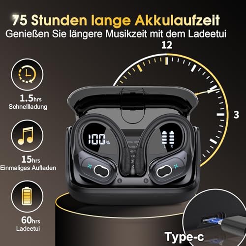 AI Translation Earbuds Real Time, 164 Language Translator Earbud 3-in-1 Bluetooth 5.4 Translator Earbuds with 6 Translation Modes, 75H Translators Headphones with APP for Travel Business, Black