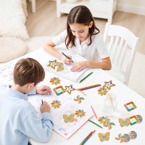 Boho Color Sensory Anxiety Relief Stickers 36Pcs - Textured Mood Calming Fidget for Adults & Teens