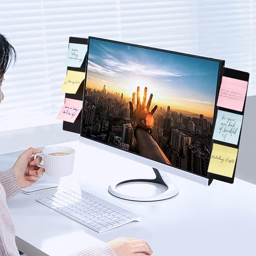 XyviLokit Black Monitor Memo Board for Slim No-Edge Monitors - 2 Pack