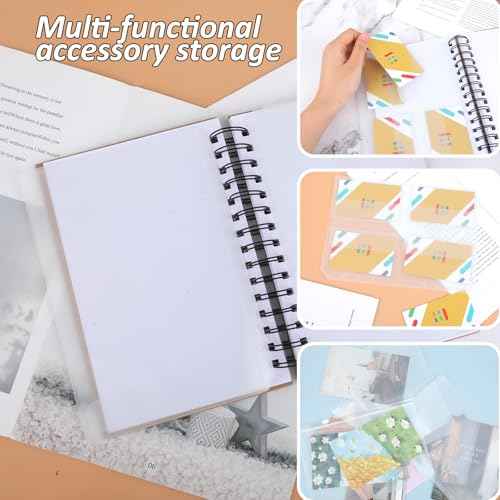 Premium Clear Binder Zipper Folders - 12PCS A5 Size 6 Holes Binder Inserts, Document Filing Bags for 6-Ring Notebook Loose Leaf Bags