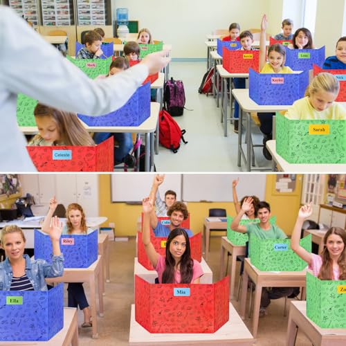 Ubenic 24-Pack Desk Dividers for Students – Privacy Shields for Classrooms, Foldable Cardboard Table Folders