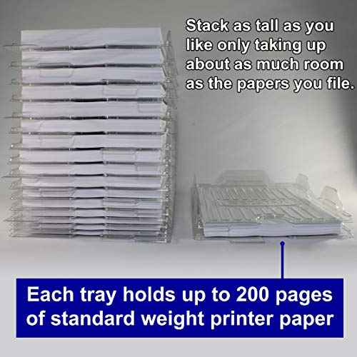 File Organizers - Letter Size, Stackable Trays for Desk - for Office Files, Mail, Documents - 12 Pack, Clear
