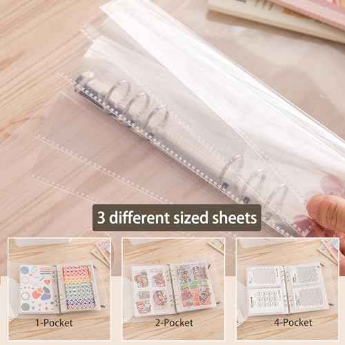 1pcs A5 Sticker storage Album,sticker organization Collecting Book Binder sleeves for planner stickers organizers collector recipe cards (3 different sized pockets)