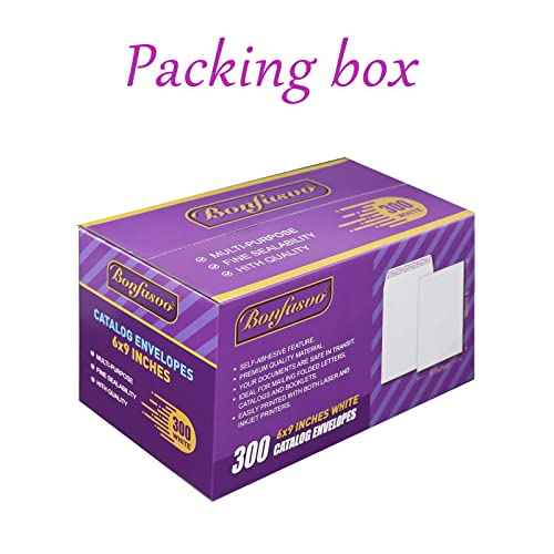 300 Pack 6x9 White Catalog Envelopes Peel & Seal Security Mailing Envelopes 120GSM Kraft Paper self Seal Envelopes for Invitations Papers Photos Documents Pictures Papers Files