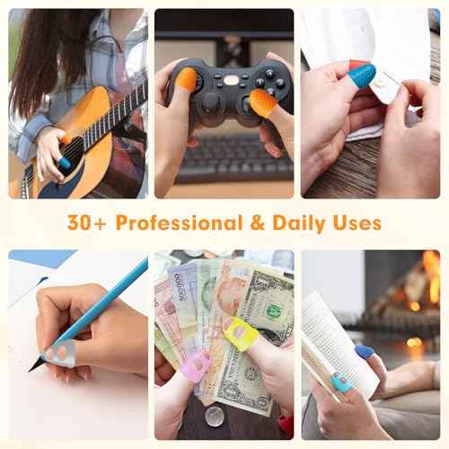 20 Pieces Rubber Thimble - Thimbles for Hand Sewing with Finger Protection, Durable Rubber Finger Tips for Quilting, Knitting, Embroidery, Paperwork & Crafts (5 Sizes)