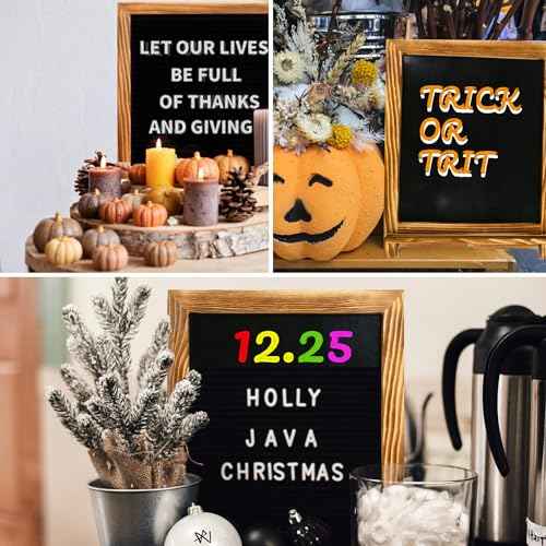 LotFancy 15"x12" Magnetic Chalk Board Sign, Small Wood Framed Tabletop Black Easel Chalkboard, Foldable Standing Ledge,1 White Chalk Pen 2 Magnets and Wall Hanging Kits Included,Rustic Brown