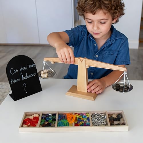 Balance Teaching Scale with Loose Parts for Preschool Math & Science