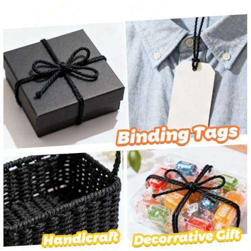 PerkDecor 3-Roll Twine & Rope Bundle – Natural Jute + White & Black Cotton 2mm (328ft x3) Crafting