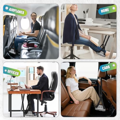 Foot Hammock for Plane Travel - Thickened Bamboo, Grey, Paleclouds