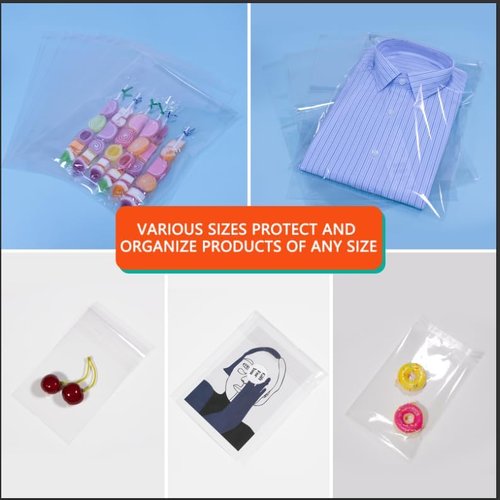 iMailer Clear Plastic Cellophane Bags - Resealable 9" x 12" Poly Bags for Documents & Art Prints