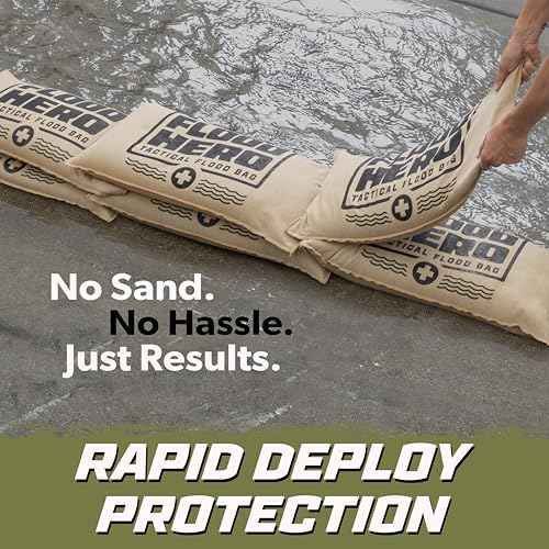 Flood Hero 2 x 1 ft Water Activated Sandbags - 6 Pack Flood Bag Barriers