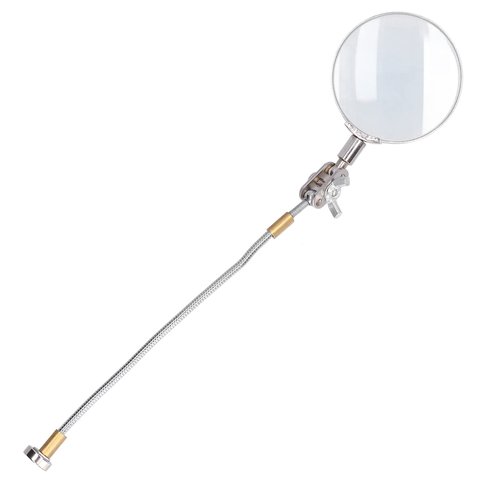 Helping Hand Magnifier with Ble Neck and Scratch - Resistant Glass for Hobbyists and Technicians - Perfect for Soldering, Reading, Crafts, and More