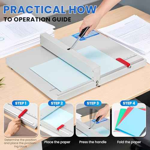 Mxmoonant Manual Creasing Machine 18¡¯¡¯ with Positioning Blocks, Imperial Scale, 70-450g Thickness Paper Creaser, Paper Folding Machine for Business Cards, Invitations, DIY Crafts, Brochures, Covers