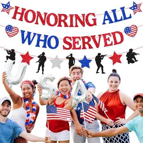 Independence Day Decor Honoring All Who Served Decoration Happy Veterans Day Thank You to Our Heros Backdrop for Greeting Police Military Army Soldier Theme Party Decor