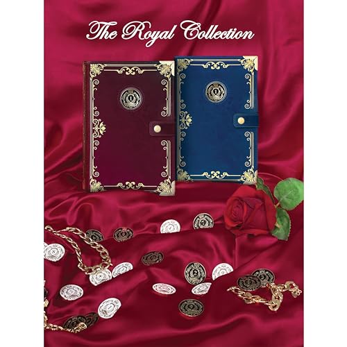 GALILEO¢ç Double AA Big Book Cover & 12 Steps & 12 Traditions | Recovery Gift | Alcoholics Anonymous | PU Leather | AA Book Covers for Hardcover|Coin Holder (Royal Vintage Design/Coin Pocket/Navy Blue)