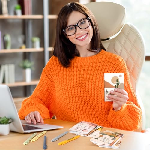 24 Set/48 Pcs Positive Affirmation Gift Set Gratitude Notebooks with Pens Small Bags Motivational Encouragement Notepads Daily Affirmations Journal for Women Stress Relief Self Care (Rainbow)