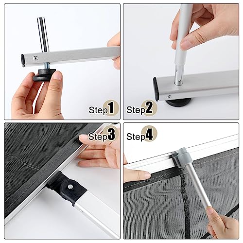 Outus Mesh Literature Brochure Holder with 8 Pocket Portable Magazine Display Roll Up Magazine Rack Lightweight Floor Standing Catalog Office Brochure Display Stand for Business Trade Shows (Black)