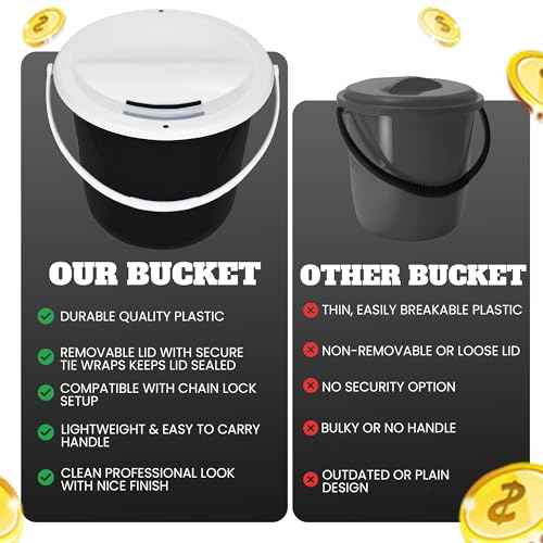 Plastic coin collection Bucket with removable lid and handle charity donation collection money box pail for fundraising with top slot for tickets raffles and money 7.5"Hx8.3"Diameter(multicolor)4 pack