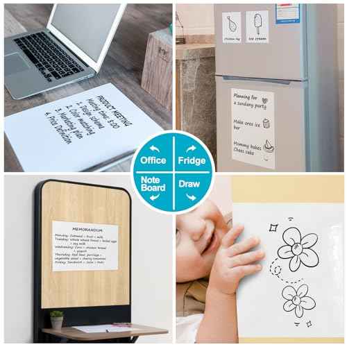 Dry Erase Board Sticker- Whiteboard Stickers-8.3''x11.7'' Removable Dry Erase Sheets- Fridge Dry Erase Paper for Wall/Desk/Refrigerator/Door/Locker/Home/Office/Classroom (White-20 Pcs)