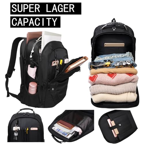 Travel Laptop Backpack 19 Inch Computer Backpack with USB Charging Port Business College Daypack Stylish Bag