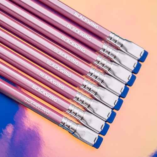 Blackwing Pearl Pencils - 12 Count, Pink Lacquer Finish, 2B Balanced Lead, Premium Wood, Japanese Graphite