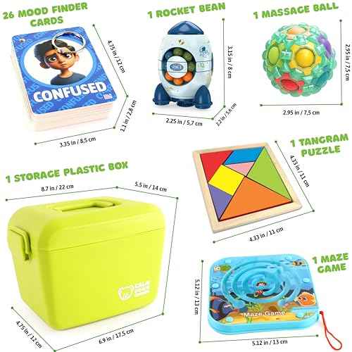 Supplies for Kids Calming Corner | Anxiety Relief Tools Kit | Interactive Emotional Support Regulation Items | Versatile Therapy Sensory Toys for Classroom and Home | Fidgets for Kids