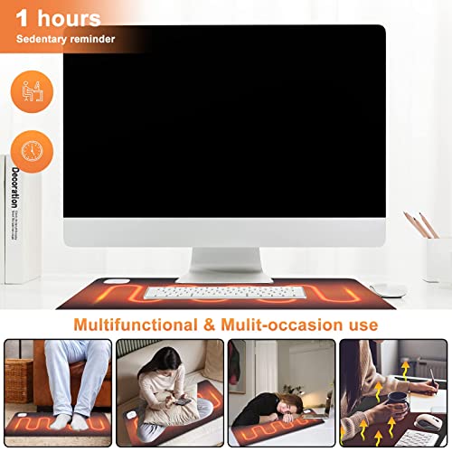 Warm Desk Pad, Office Desk Mat,3 Speeds Touch Control Warm Big Mouse Pad, 31" x 13" Extended Edition Gaming Mouse Pad, Foot Warmer Pad (Black)