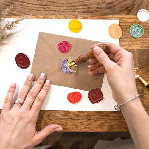 Wax Seal Stamp Kit, 21Pcs Draupnir Wax Stamp Seal,Vintage Classic Sealing Wax Stamp Head with Wooden Handle for Party Wedding Invitation Cards Envelopes Gift Wrapping Letter (20 Patterns)
