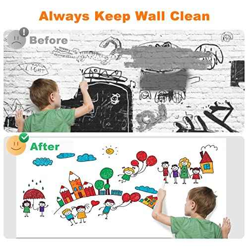 Nortix Whiteboard Wallpaper, Whiteboard Contact Paper, White Board Sticker, Stain-Proof, Super Sticky Peel and Stick Dry Erase Roll for School/Office/Home, 1.45x11ft (2)