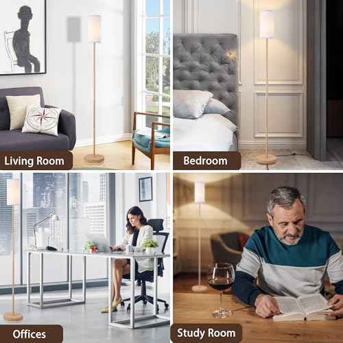 Floor Lamps for Living Room Modern Tall Lamp for Bedroom Office Corner (EFL-1-1218-Burlywood, 65'')