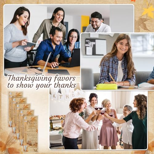 Epakh 100 Sets Thanksgiving Gifts Bulk, Fall Pens with Greeting Cards, Fall Party Favors for Adults, Friendsgiving Party Favors, Thanksgiving Gifts for Coworker, Teacher, Employee, Office (Retro)
