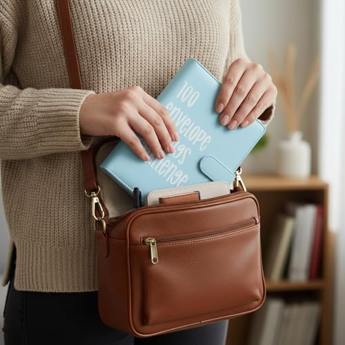 Koboome Blue 100 Envelopes Money Saving Challenge Binder - Fun Budget Planner