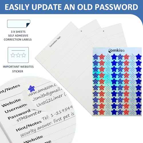 Password Book with Individual Alphabetical Tabs Laminated, Large Print Password Keeper Book for Seniors, A5 Hardcover Internet Password Log Book to Record Website Login Details - Bloom