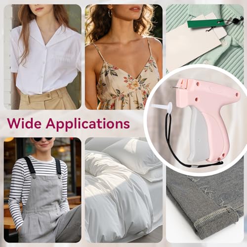 AISOSO Handheld Tagging Gun for Clothes (Pink) with 3000 Fasteners – 0.8mm Precision Needle