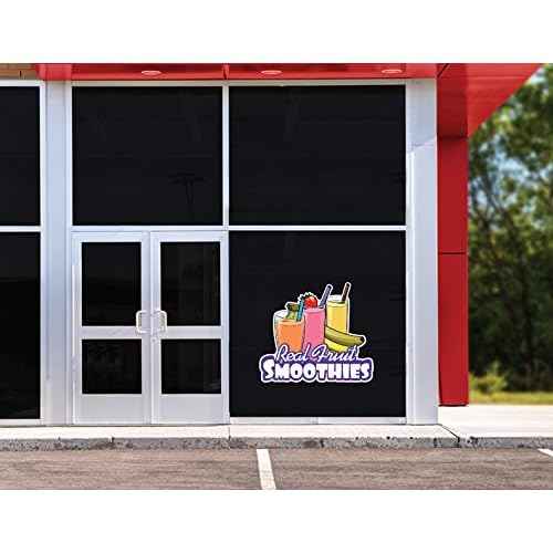 Real Fruit Smoothies 48" Concession Decal Sign cart Trailer Stand Sticker Equipment