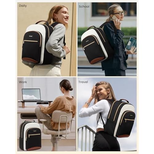 LOVEVOOK Laptop Backpack for Women, 17.3 Inch Work Business Backpack Purse for Teacher, Waterproof Nurse Bag College Bookbag for School, Casual Personal Item Travel Bag College Daypack