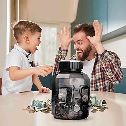 X-Large Piggy Bank for Adults Kids, Vcertcpl Digital Coin Counting Bank with LCD Counter, 2.4L Capacity, Great Coin Counter Bank Money Counting Jar with Total Amount Displayed, Bank for All US Coins