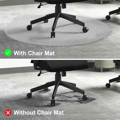 Heavy Duty Office Chair Mat for Carpet 36"x36",2.2mm PVC Material Chair Mat for Carpeted Floor Slip Resistant Carpet Protector for Home Office Easy Glide Desk Floor Mat for Office Chair on Carpets